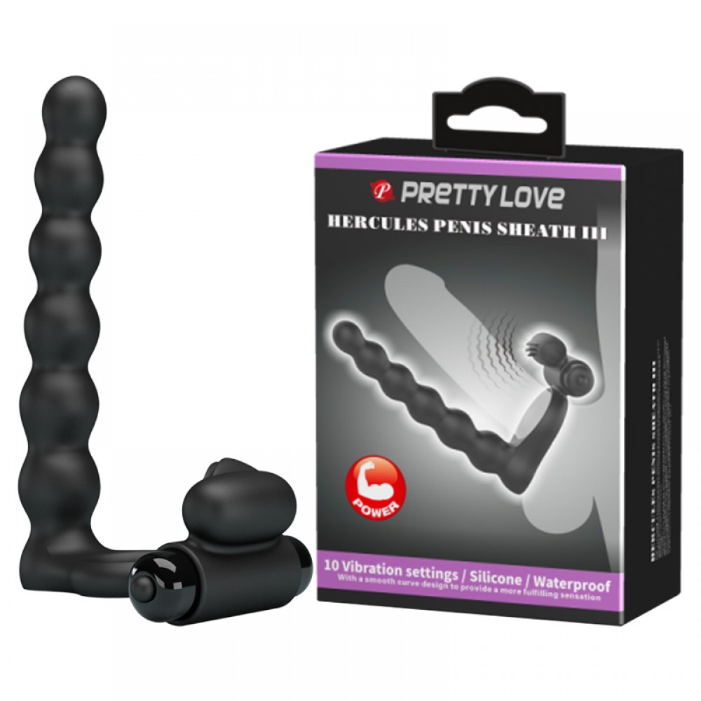 Anel Peniano para Dupla Penetração com 10 Vibrações Sheath III Preto :: Sex  Shop Loja do Prazer